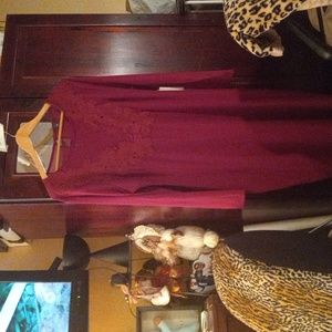 Mesh sleeve dress